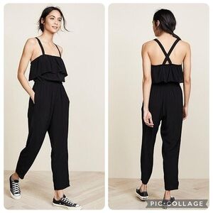 Madewell Black Ruffled Jumpsuit NWOT‎